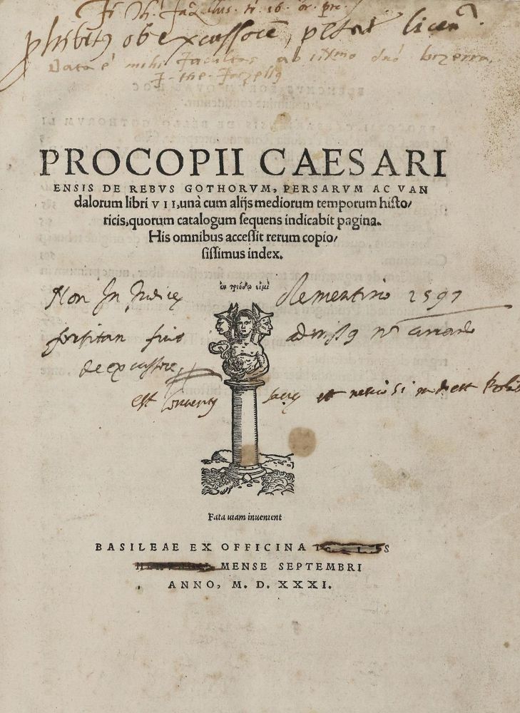 Große Abbildung Nr.1: 133-179 Procopius Caesariensis.: (Alte Drucke, Handschriften und Theologie)