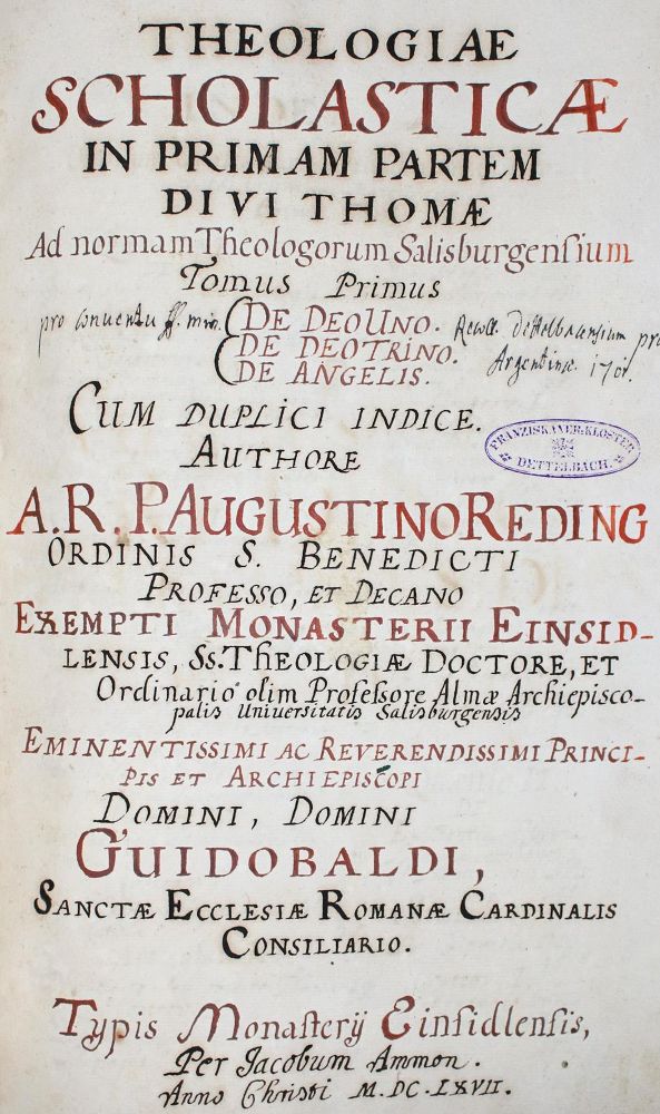 Große Abbildung Nr.1: 133-181 Reding,A.: (Alte Drucke, Handschriften und Theologie)
