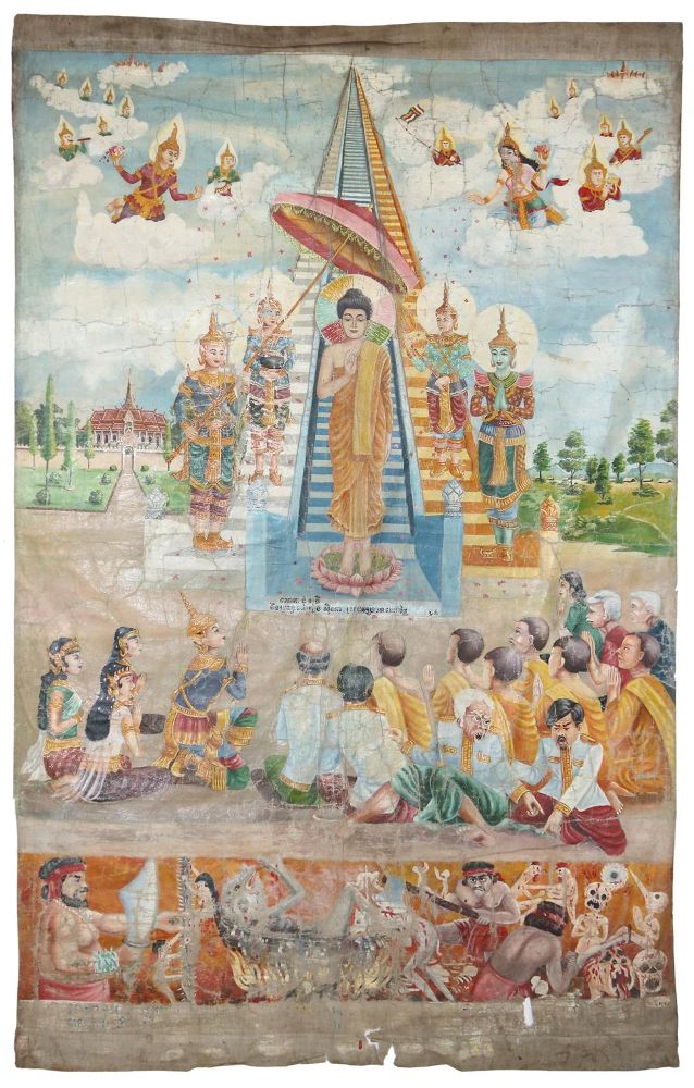 Große Abbildung Nr.1: 133-1815 Rollbild (Patua).: (Asiatika, Thangka)