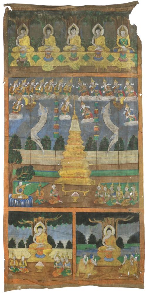 Große Abbildung Nr.1: 133-1816 Rollbild (Patua).: (Asiatika, Thangka)