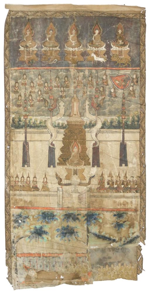 Große Abbildung Nr.1: 133-1817 Rollbild (Patua).: (Asiatika, Thangka)