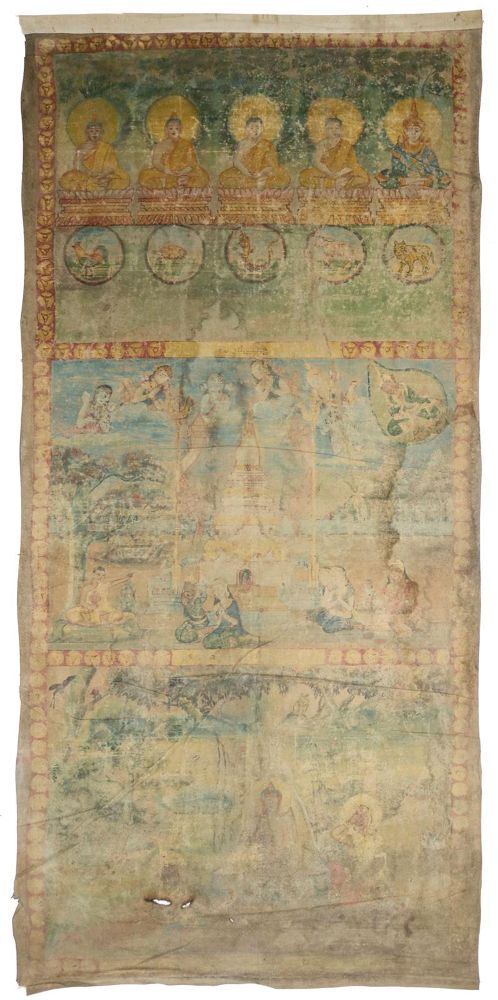 Große Abbildung Nr.1: 133-1819 Rollbild (Patua): (Asiatika, Thangka)