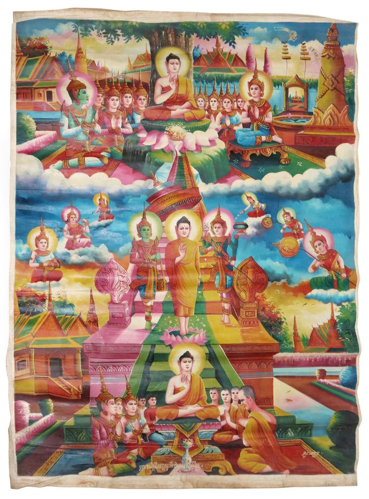 Große Abbildung Nr.1: 133-1823 Rollbild (Patua).: (Asiatika, Thangka)