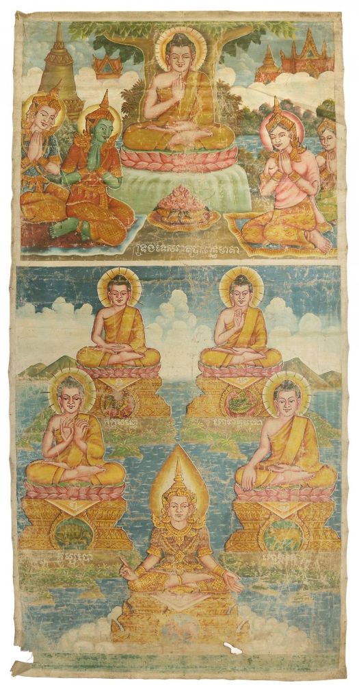 Große Abbildung Nr.1: 133-1824 Rollbild (Patua).: (Asiatika, Thangka)