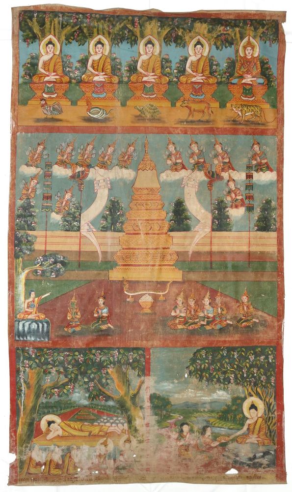 Große Abbildung Nr.1: 133-1826 Rollbild (Patua).: (Asiatika, Thangka)