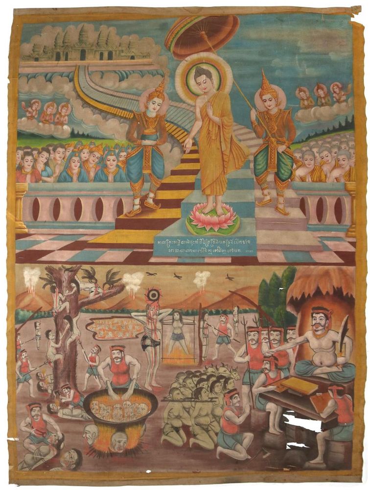 Große Abbildung Nr.1: 133-1828 Rollbild (Patua).: (Asiatika, Thangka)