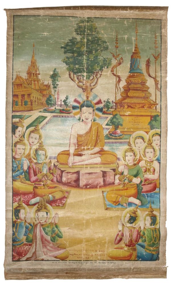 Große Abbildung Nr.1: 133-1830 Rollbild (Patua).: (Asiatika, Thangka)