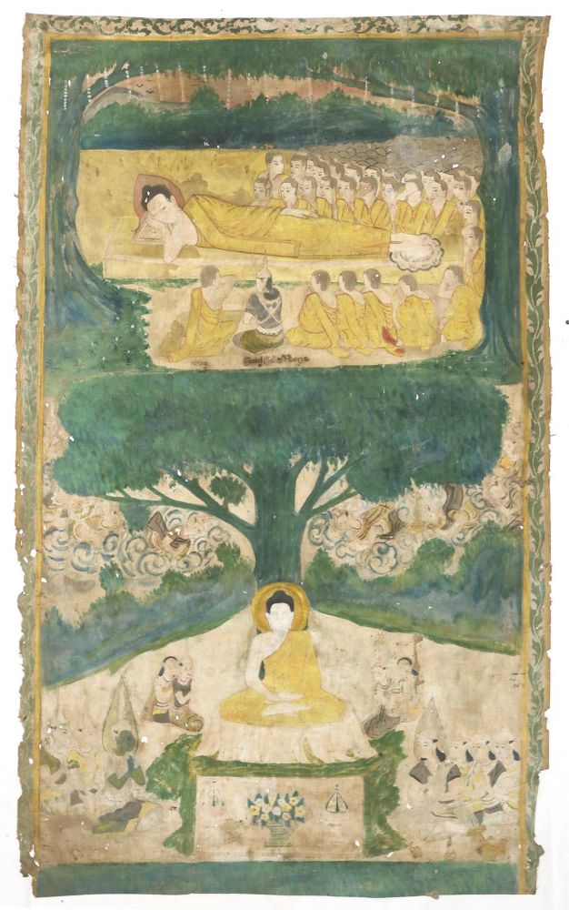 Große Abbildung Nr.1: 133-1833 Rollbild (Patua).: (Asiatika, Thangka)