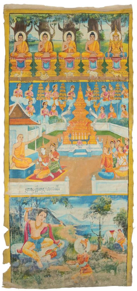 Große Abbildung Nr.1: 133-1836 Rollbild (Patua).: (Asiatika, Thangka)