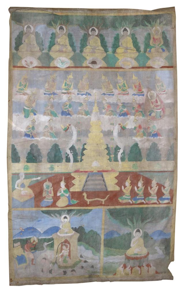 Große Abbildung Nr.1: 133-1837 Rollbild (Patua).: (Asiatika, Thangka)