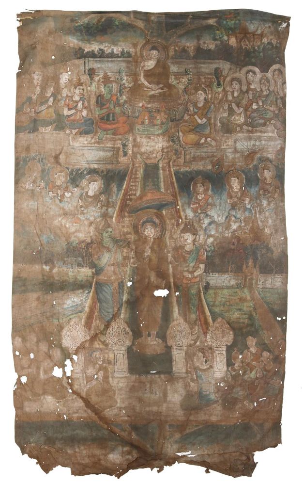 Große Abbildung Nr.1: 133-1839 Rollbild (Patua).: (Asiatika, Thanka)