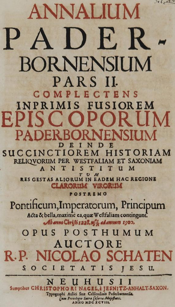 Große Abbildung Nr.1: 133-193 Schaten,N.: (Alte Drucke, Handschriften und Theologie)