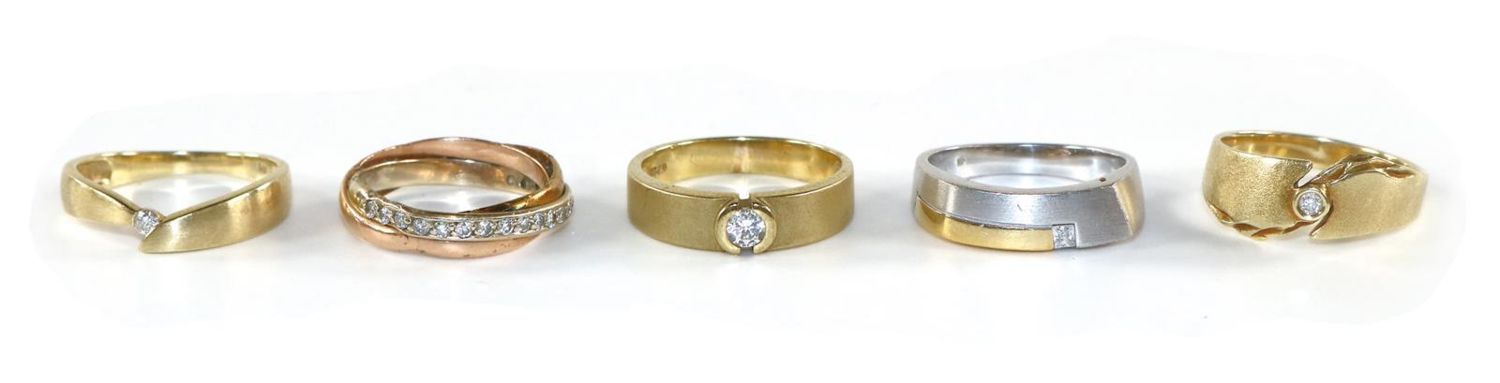 Große Abbildung Nr.1: 133-1959 5 Damenringe: (Schmuck, Ringe)