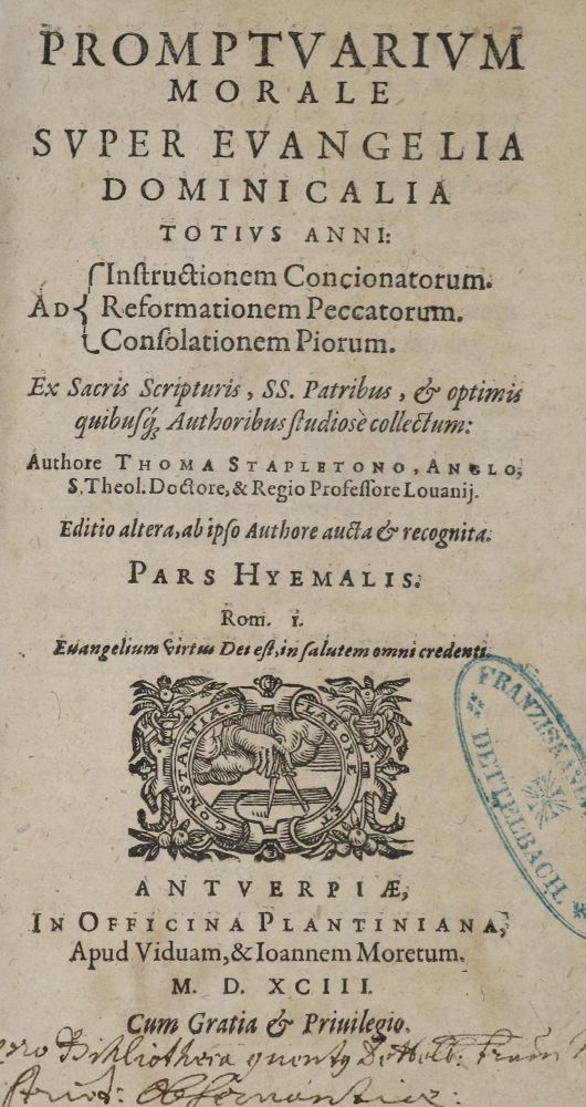 Große Abbildung Nr.1: 133-199 Stapleton,T.: (Alte Drucke, Handschriften und Theologie)