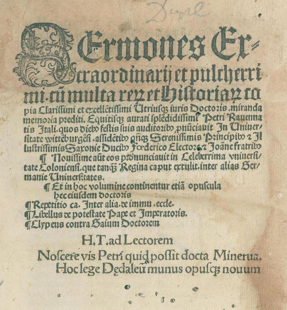 Große Abbildung Nr.1: 133-207 Tommai, P. (Petrus Ravennas oder Ravennatus).: (Alte Drucke, Handschriften und Theologie)