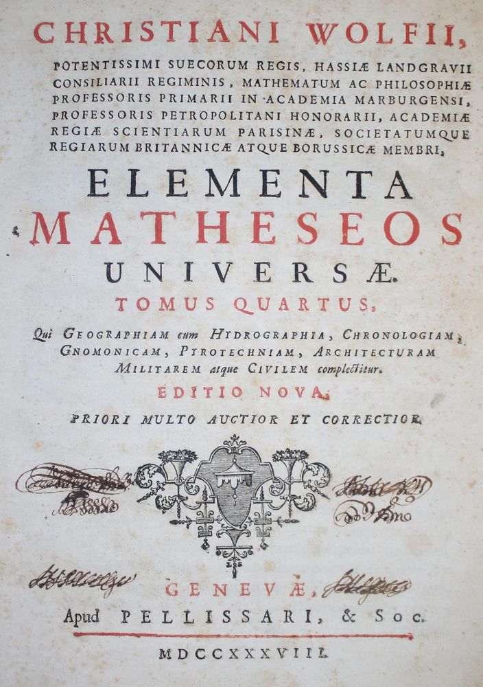 Große Abbildung Nr.1: 133-219 Wolff,C.: (Alte Drucke, Handschriften und Theologie)