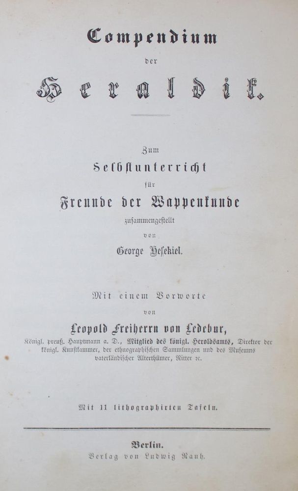 Große Abbildung Nr.1: 133-224 Hesekiel,G.: (Genealogie und Heraldik)