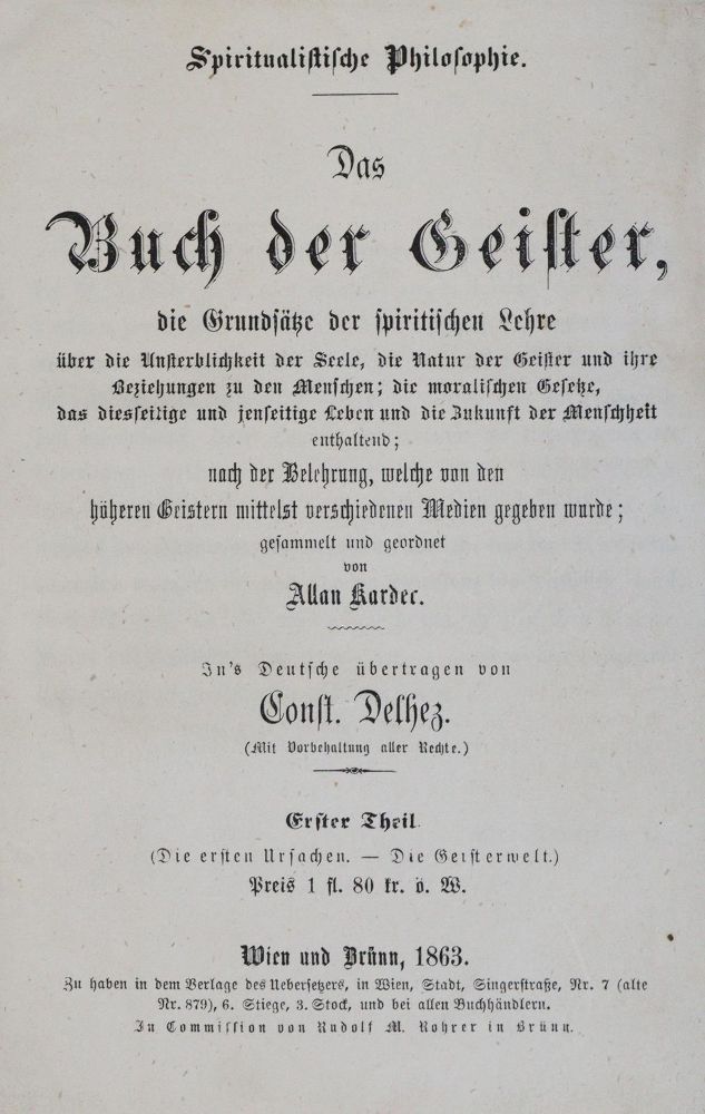 Große Abbildung Nr.1: 133-250 Kardec,A. (d.i. H.L.D.Rivail).: (Grenzwissenschaften und Okkultismus)