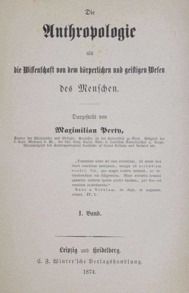 Große Abbildung Nr.1: 133-254 Perty,M.: (Grenzwissenschaften und Okkultismus)