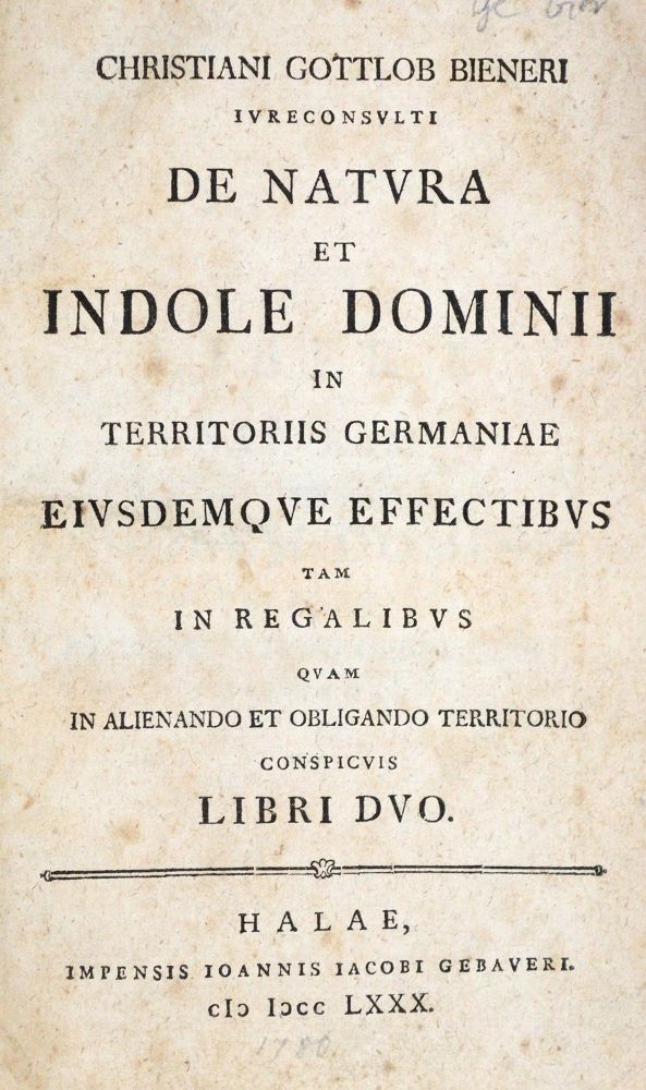 Große Abbildung Nr.1: 133-271 Biener,C.G.: (Juridica und Kriminologie)