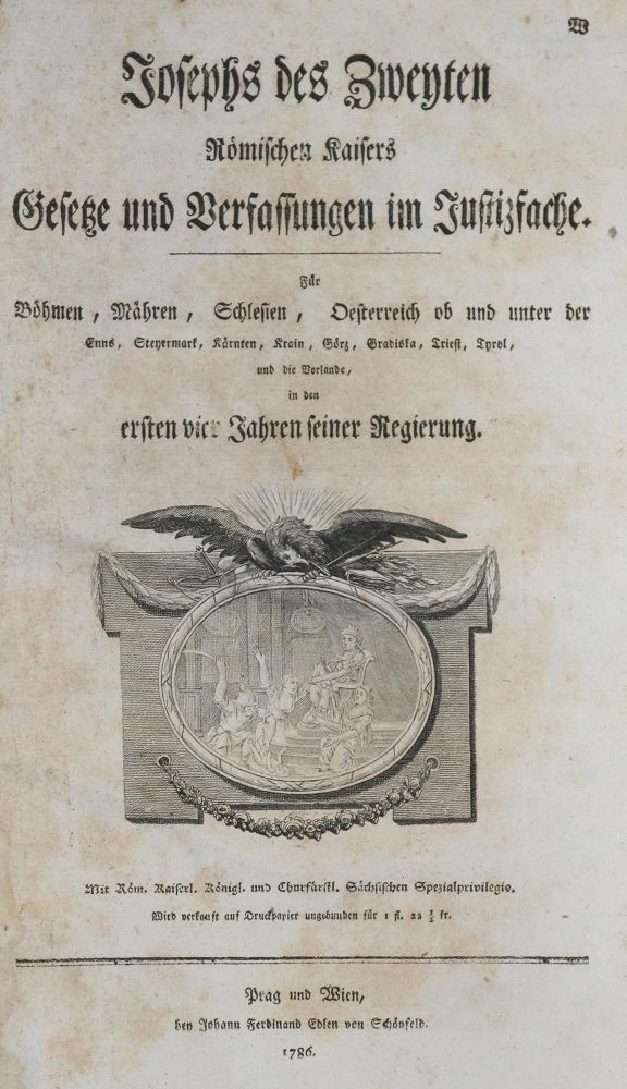 Große Abbildung Nr.1: 133-276 Joseph II.: (Juridica und Kriminologie)