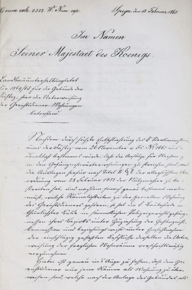 Große Abbildung Nr.1: 133-277 Generelle Weisungen: (Juridica und Kriminologie, Pfalz)