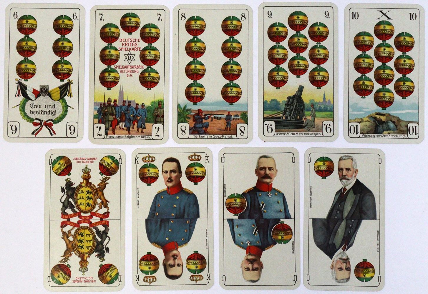 Große Abbildung Nr.1: 133-301 Deutsche Kriegs-Spielkarte.: (Militaria, Kartenspiele)