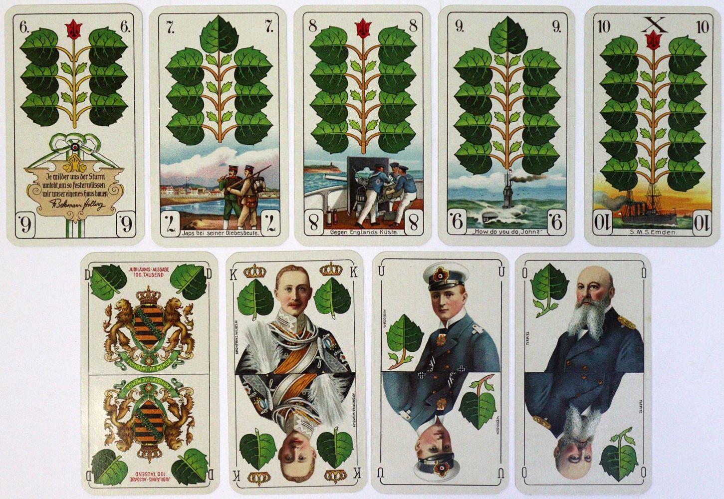 Große Abbildung Nr.2: 133-301 Deutsche Kriegs-Spielkarte.: (Militaria, Kartenspiele)