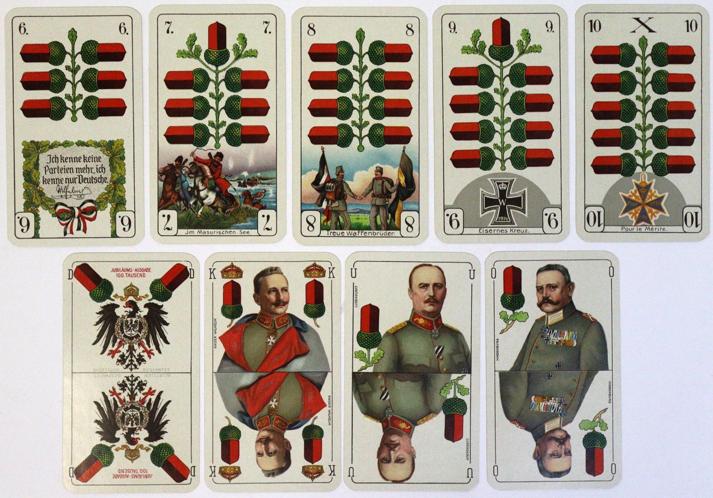 Große Abbildung Nr.4: 133-301 Deutsche Kriegs-Spielkarte.: (Militaria, Kartenspiele)