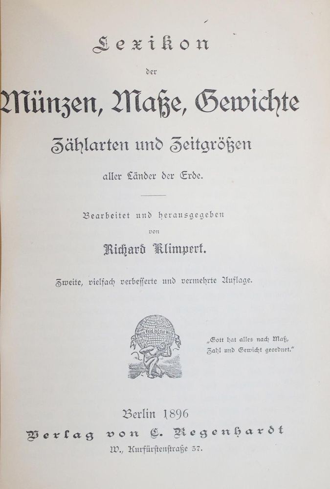 Große Abbildung Nr.1: 133-335 Klimpert,R.: (Numismatik u. Siegelkunde)