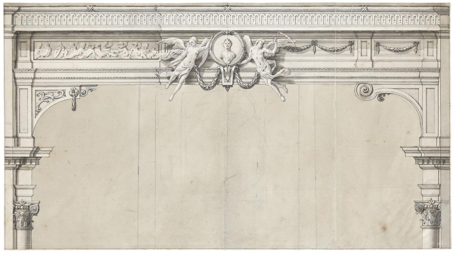 Große Abbildung Nr.1: 133-3599 Bühnenportal: (Künstlergraphik, Italien)