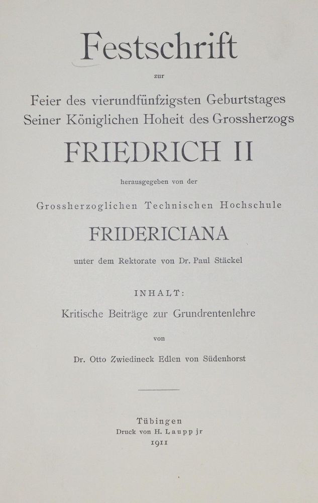 Große Abbildung Nr.7: 133-364 Fridericiana.: (Studentika und Hochschulen, Karlsruhe)