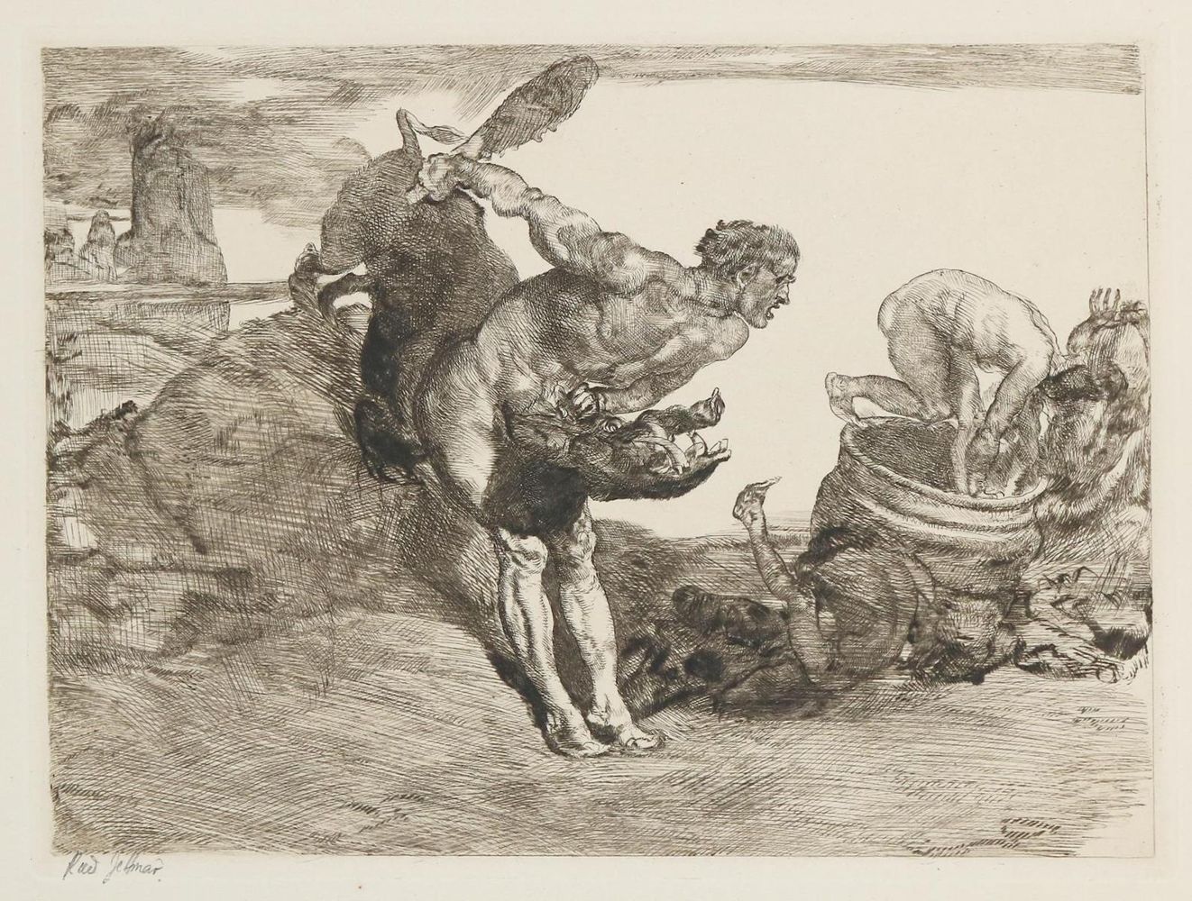 Große Abbildung Nr.1: 133-3645 Jettmar, Rudolf: (Künstlergraphik, Jettmar, Herkules)