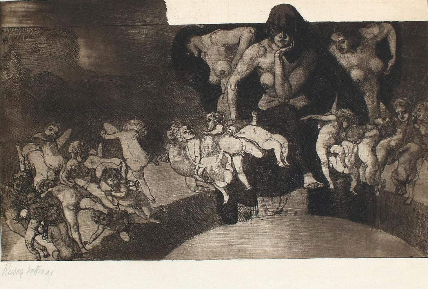 Große Abbildung Nr.1: 133-3672 Jettmar, Rudolf: (Künstlergraphik, Jettmar, Stunden der Nacht)