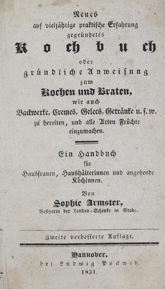 Große Abbildung Nr.2: 133-393 Armster,S.: (Küche und Haushalt, Kochbücher)