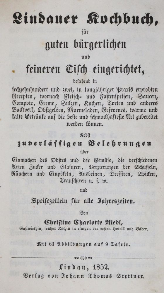 Große Abbildung Nr.1: 133-399 Riedl,C.C.: (Küche und Haushalt, Kochbücher, Bodensee)