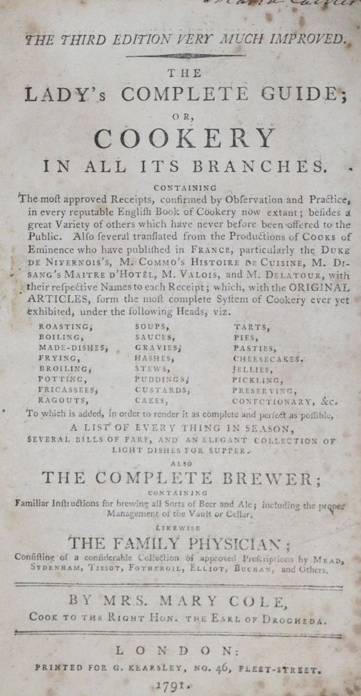 Große Abbildung Nr.1: 133-402 Cole,M.: (Küche und Haushalt, Kochbücher)