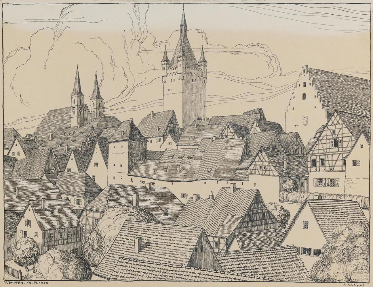 Große Abbildung Nr.1: 133-4049 Schlippe, Joseph: (Künstlergraphik)