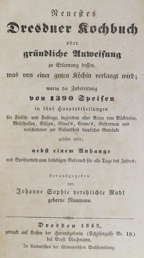 Große Abbildung Nr.1: 133-408 Rudl,J.S.: (Küche und Haushalt, Kochbücher, Dresden)
