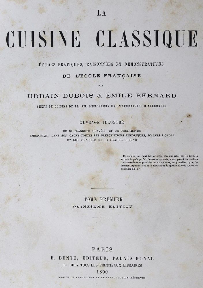 Große Abbildung Nr.2: 133-409 Dubois,U. u. E.Bernard.: (Küche und Haushalt, Kochbücher)