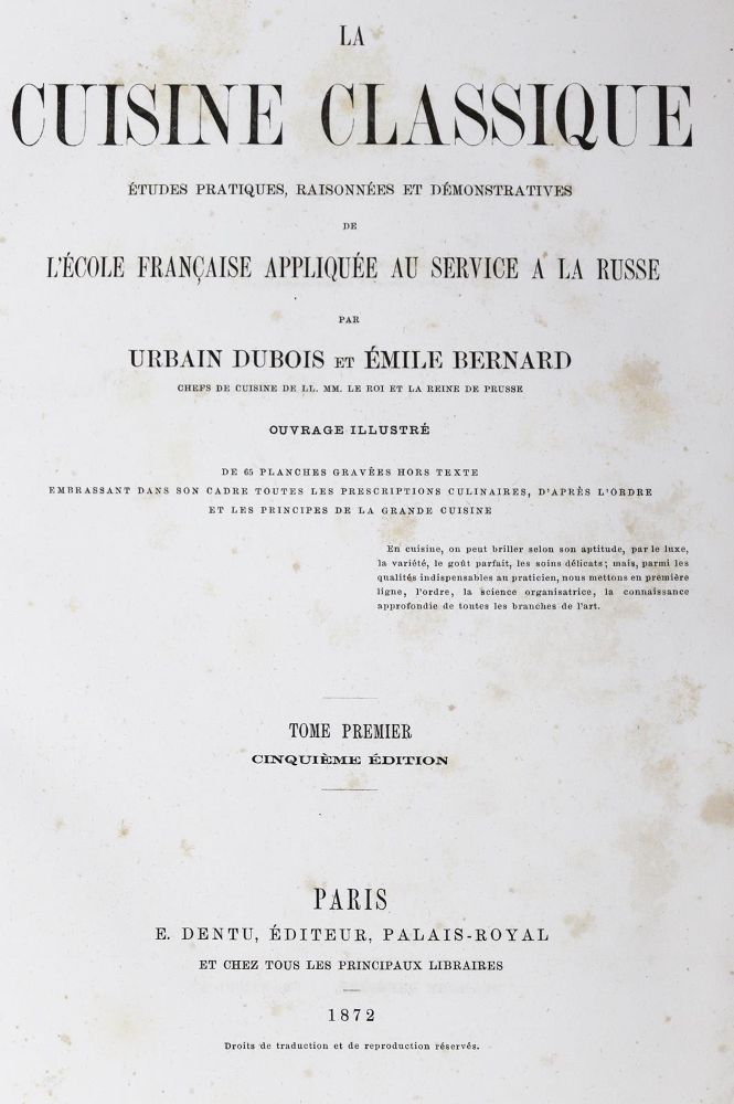 Große Abbildung Nr.5: 133-409 Dubois,U. u. E.Bernard.: (Küche und Haushalt, Kochbücher)