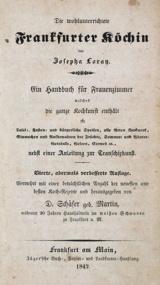 Große Abbildung Nr.1: 133-415 Loray,J.: (Küche und Haushalt, Kochbücher, Frankfurt/Main)