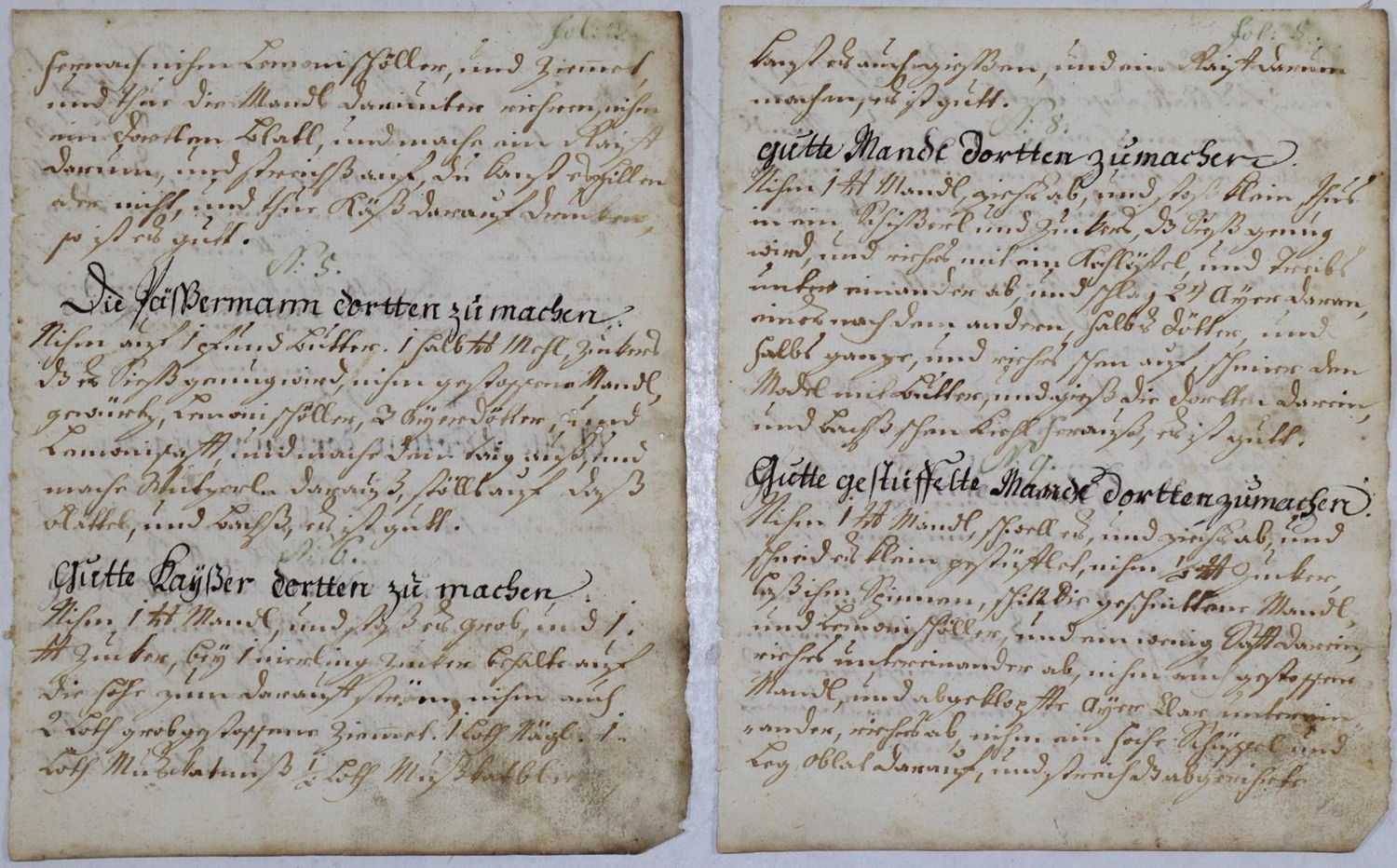 Große Abbildung Nr.1: 133-423 Rezepte.: (Küche und Haushalt, Kochbücher, Handschriften)