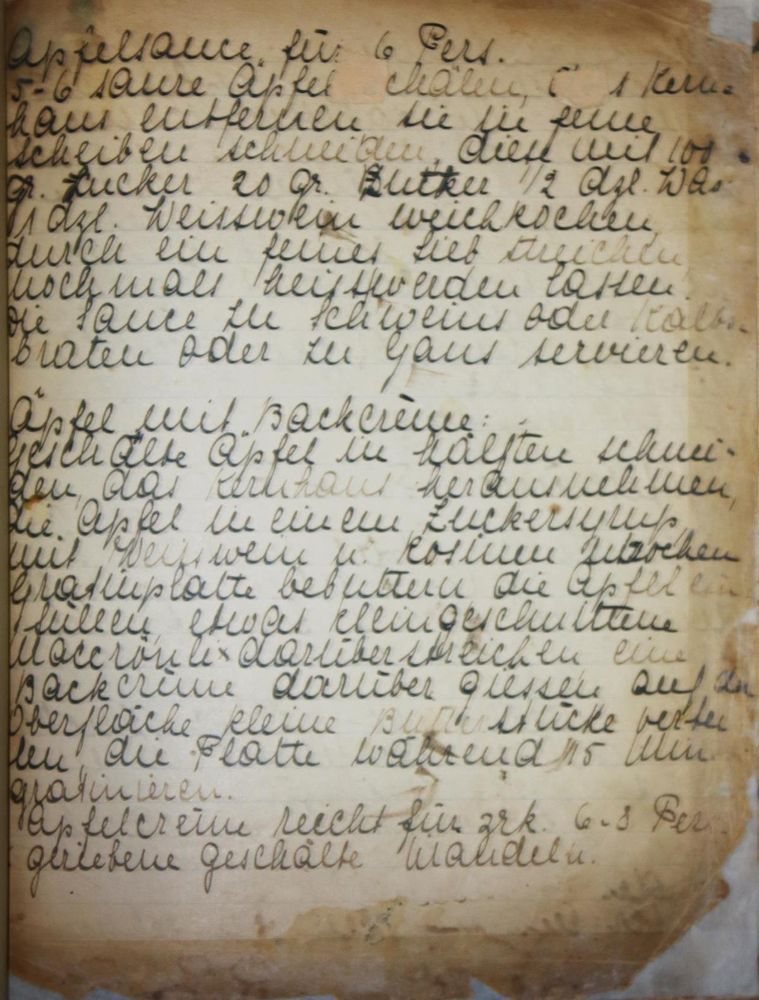 Große Abbildung Nr.1: 133-424 Rezepte: (Küche und Haushalt, Kochbücher, Handschriften)