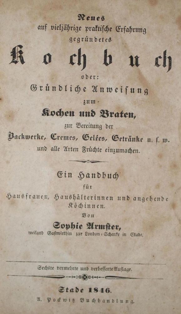 Große Abbildung Nr.1: 133-444 Armster,S.: (Küche und Haushalt, Kochbücher, Norddeutschland)