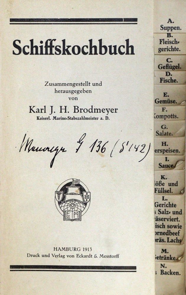 Große Abbildung Nr.2: 133-452 Brodmeyer,K.J.H.: (Küche und Haushalt, Kochbücher, Schiffsküche)