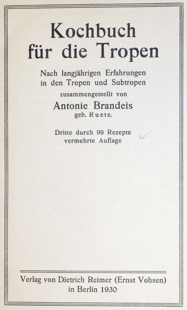 Große Abbildung Nr.2: 133-457 Brandeis,A.: (Küche und Haushalt, Kochbücher, Tropenküche)
