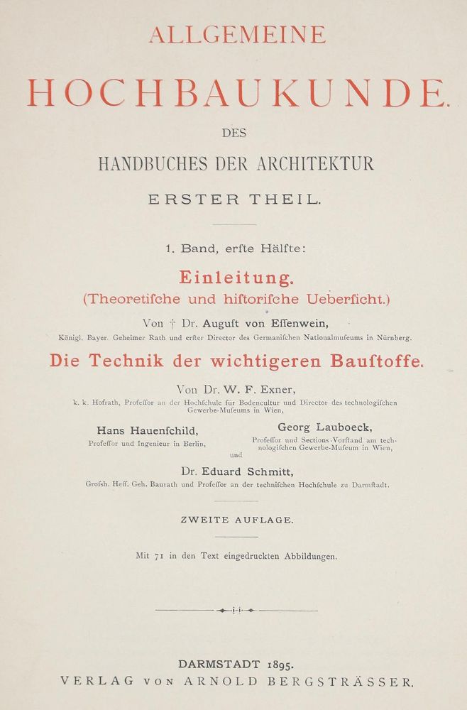 Große Abbildung Nr.3: 133-473 Handbuch der Architektur.: (Architektur)