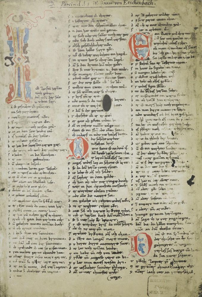 Große Abbildung Nr.1: 133-586 Wolfram von Eschenbach.: (Faksimile)