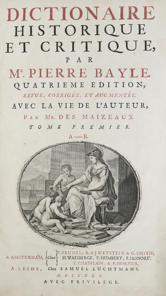 Große Abbildung Nr.1: 133-588 Bayle,P.: (Lexika - Wörterbücher - Sprachwissenschaften)